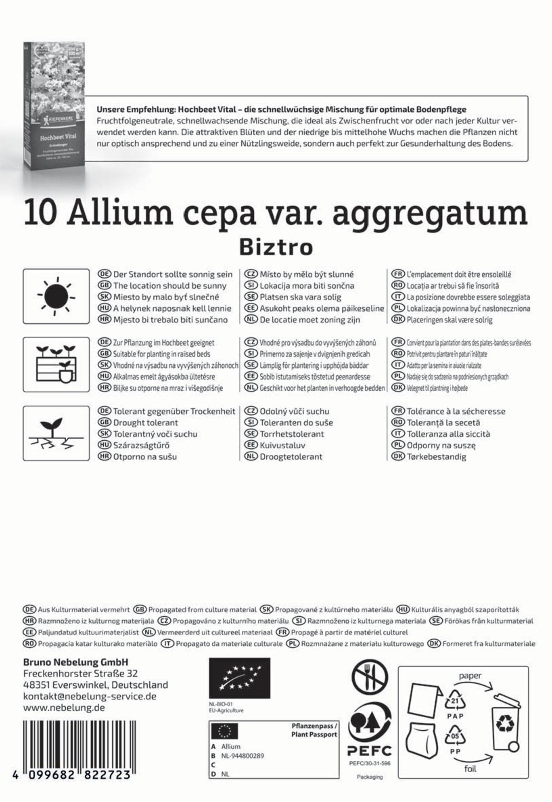 Kiepenkerl BIO Schalotte Biztro 10 Stück