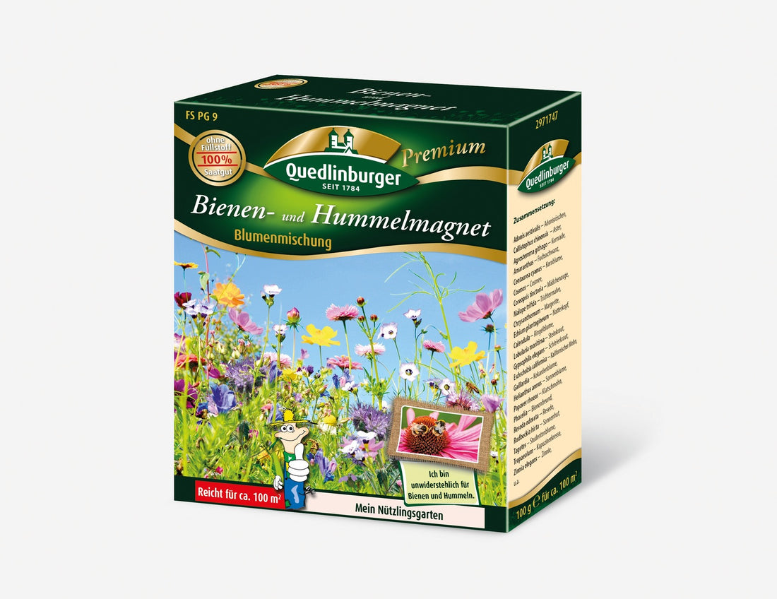 Quedlinburger Bienen- & Hummelmagnet Blumenmischung Faltschachtel