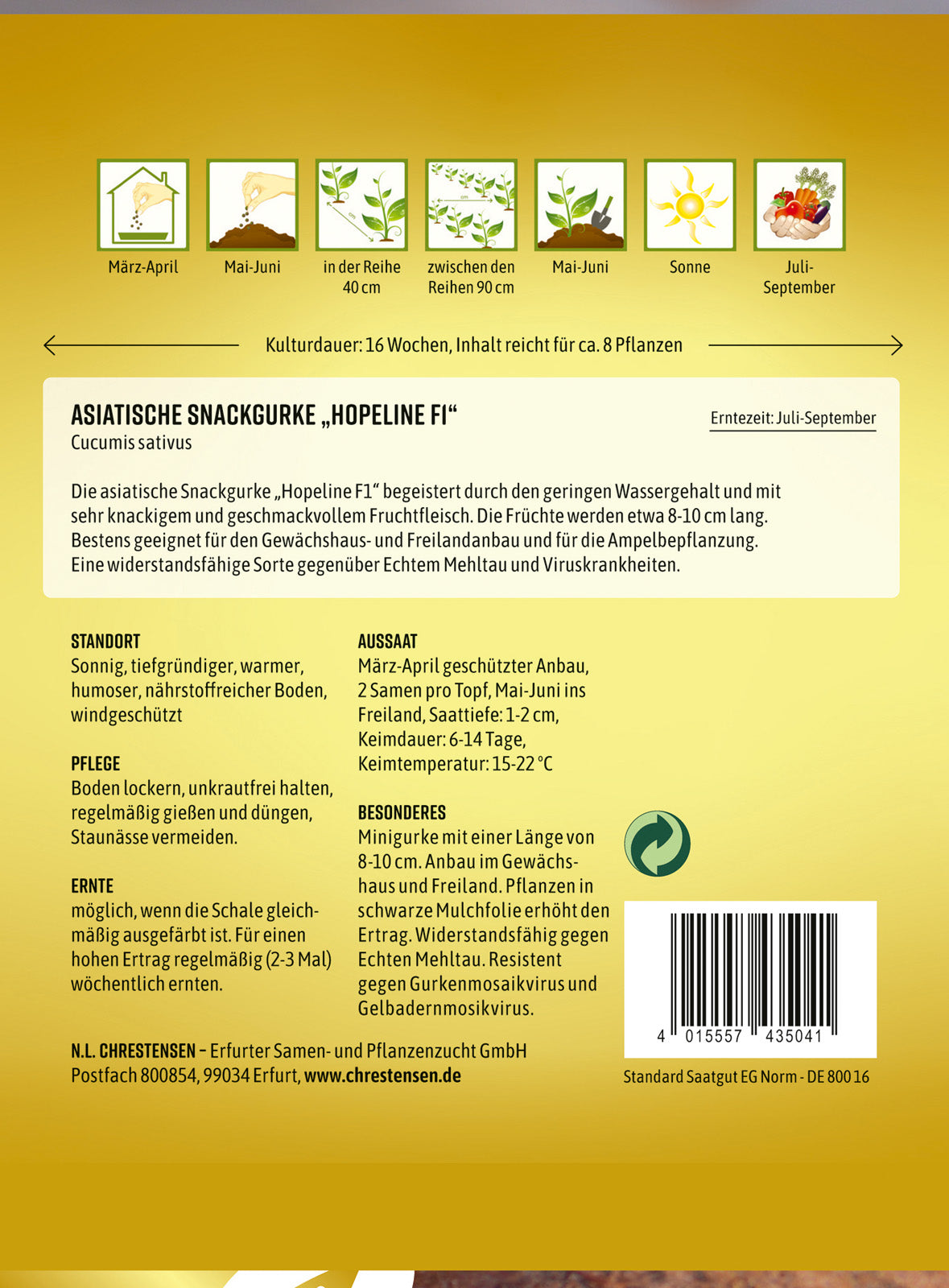 N.L. Chrestensen Asiatische Snackgurke Hopeline F1