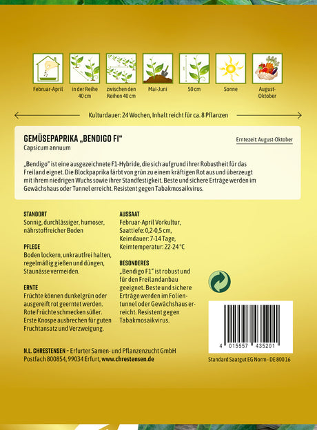 N.L. Chrestensen Gemüsepaprika Bendigo, F1