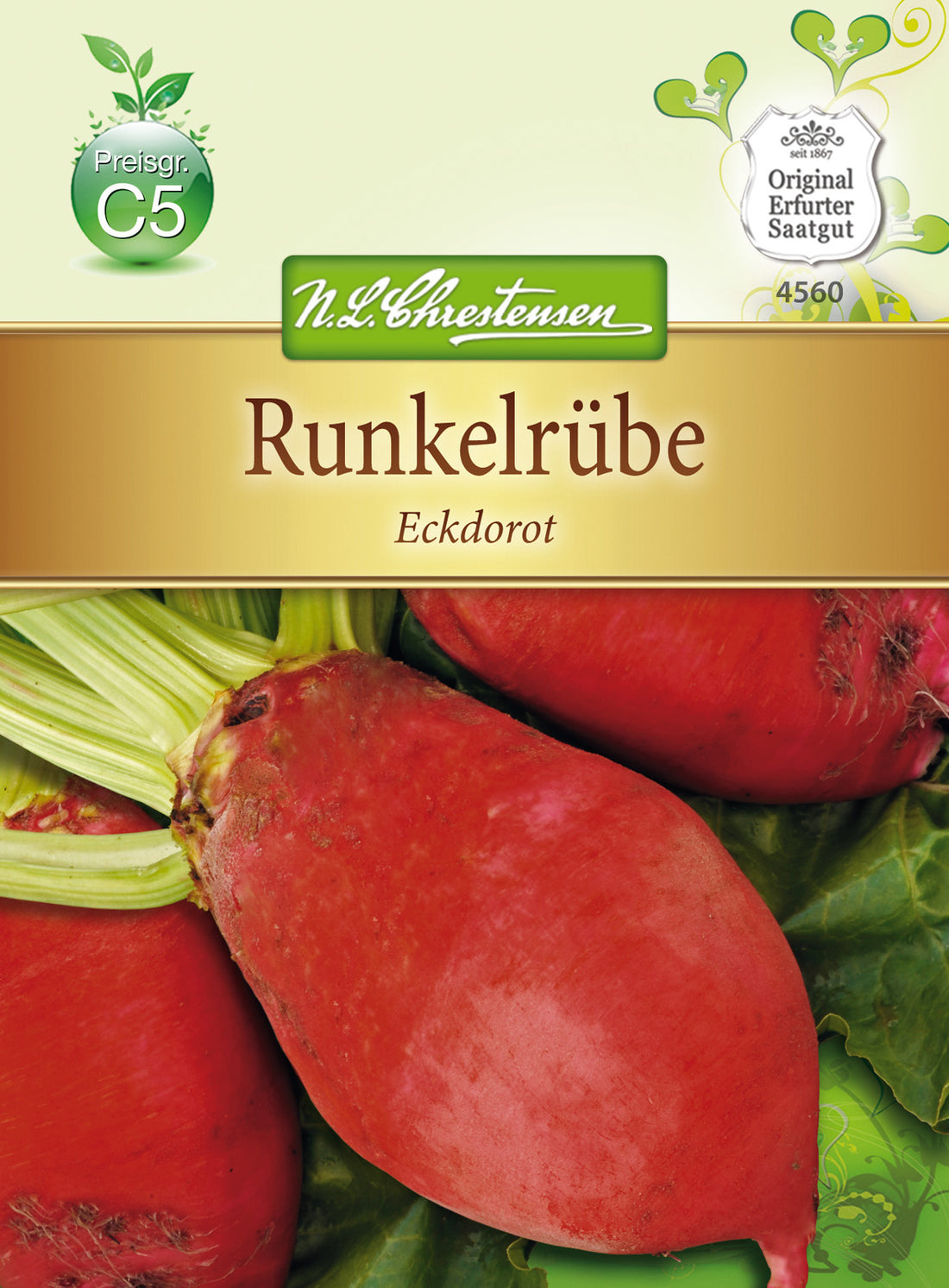N.L. Chrestensen Runkelrübe Eckdorot (Typ Rote Walze)