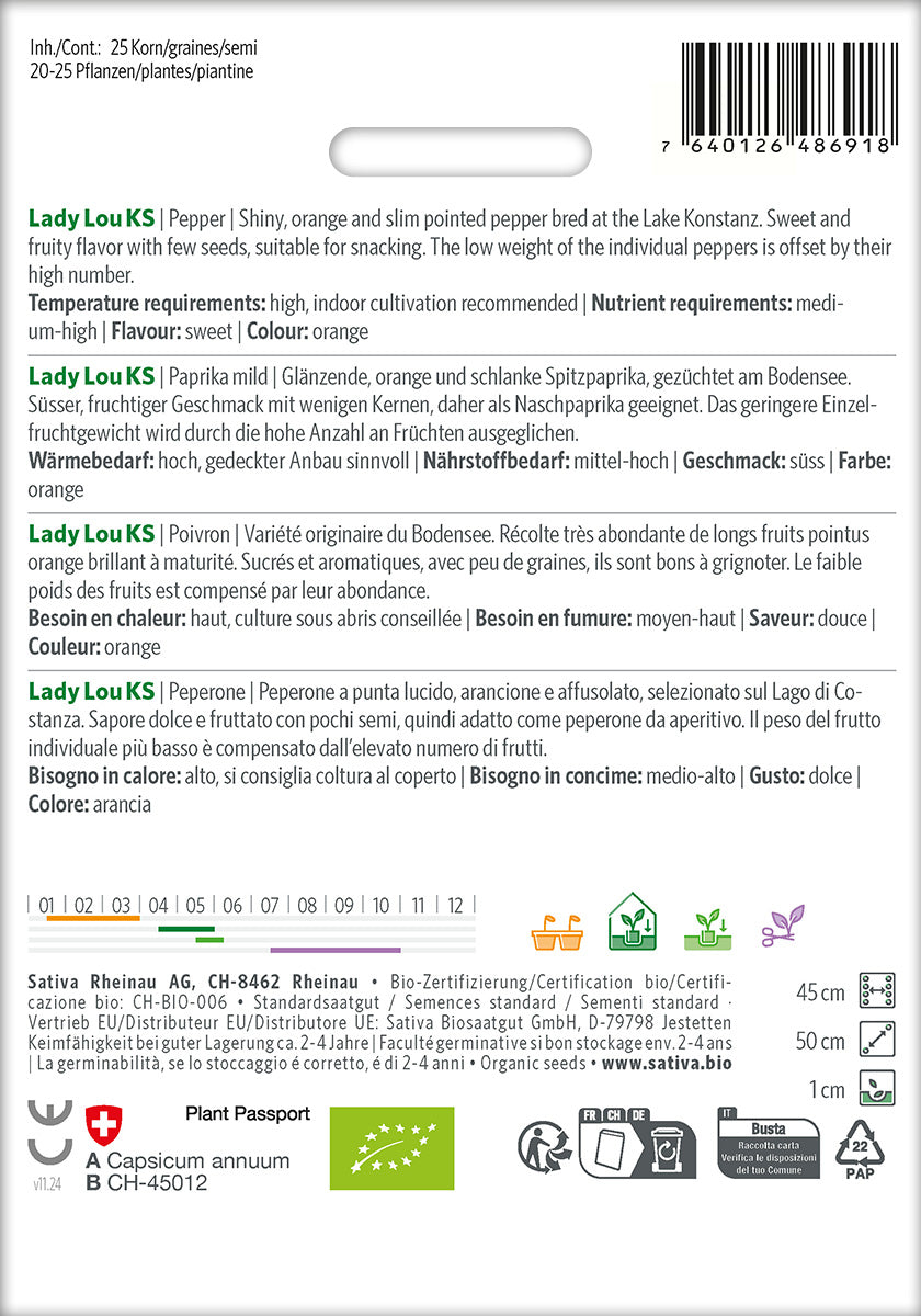Sativa BIO Paprika mild Lady Lou KS