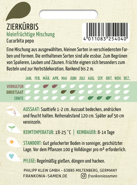 Frankonia Samen Zierkürbis kleinfrüchtige Mischung