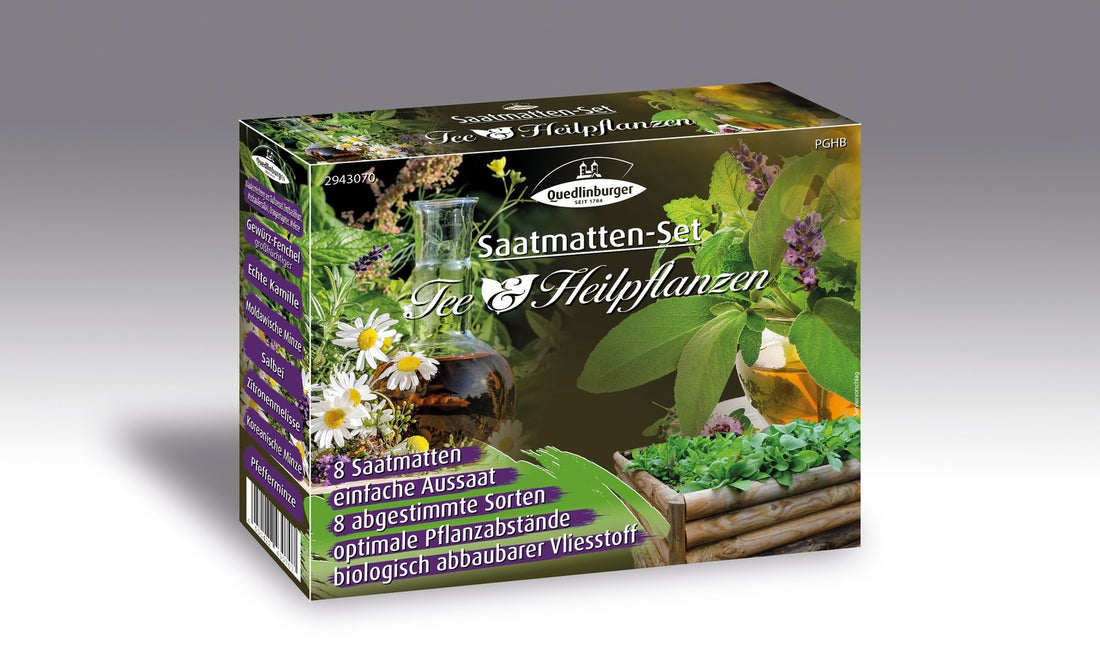 Quedlinburger aromatische Kräuter-Mischung Tee- & Heilpflanzen 8 Saatmatten