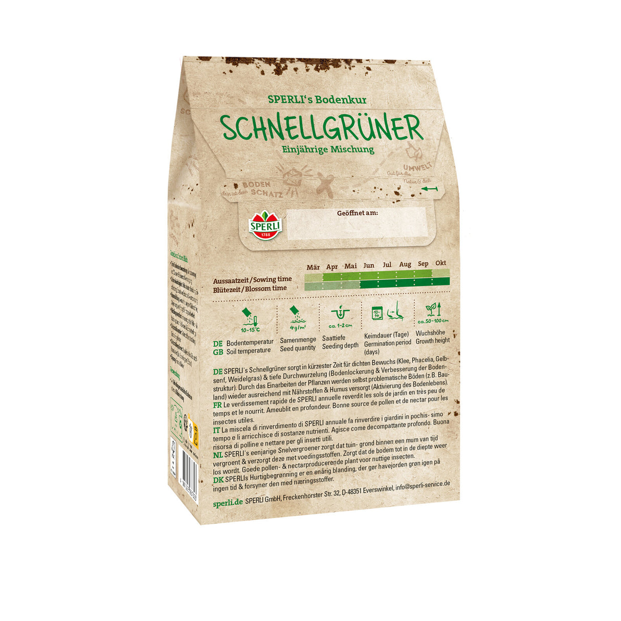 SPERLI Gründünger-Mischung Bodenkur Schnellgrüner 250g