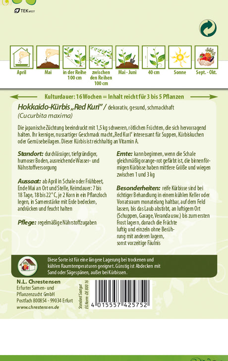 N.L. Chrestensen Hokkaido-Kürbis Red Kuri