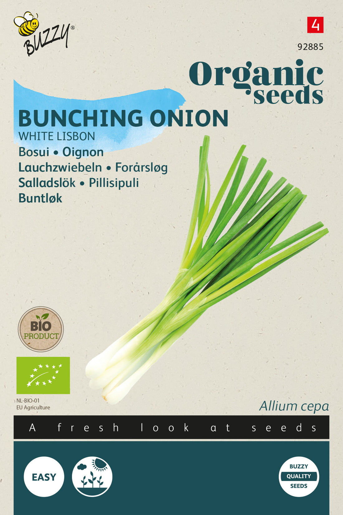 Buzzy Organic Seeds BIO Lauchzwiebel White Lisbon