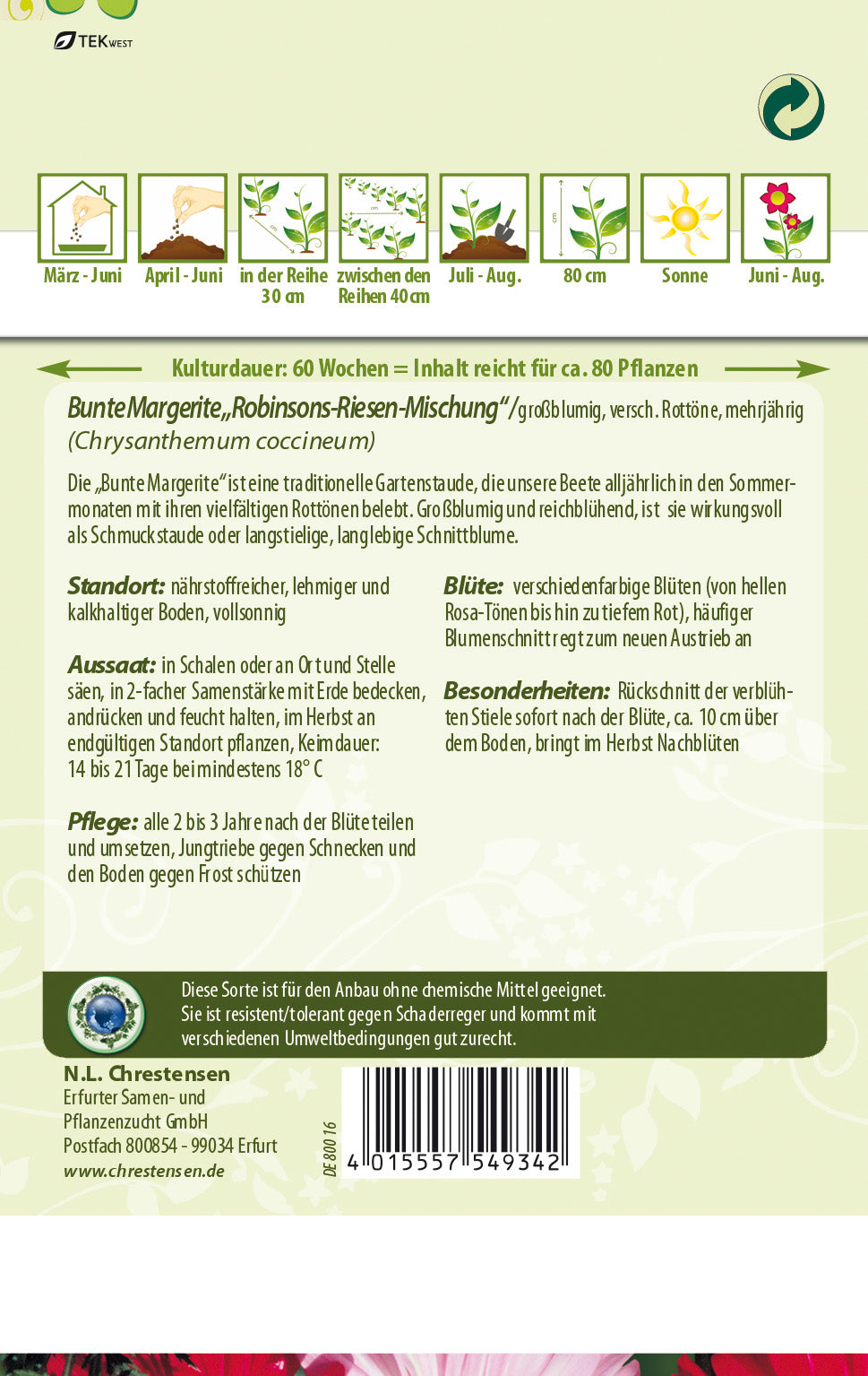 N.L. Chrestensen Bunte Margerite Robinsons-Riesen Mischung