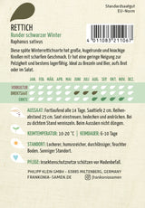 Frankonia Samen Rettich Runder schwarzer Winter