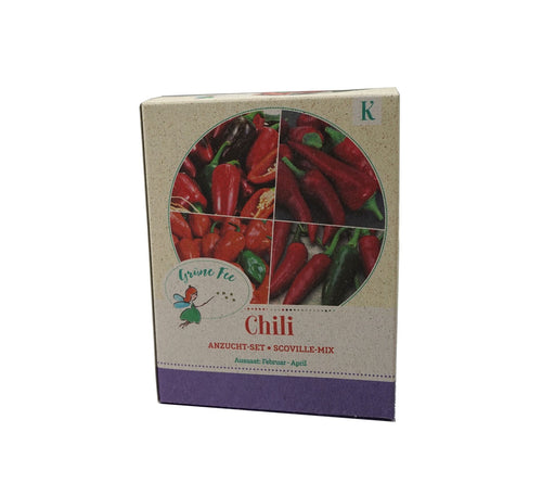 Grüne Fee Gemüse-Mischungen Jalapeno M, Habanero orange, Cyklon, Aji dulce Chili Anzucht Set
