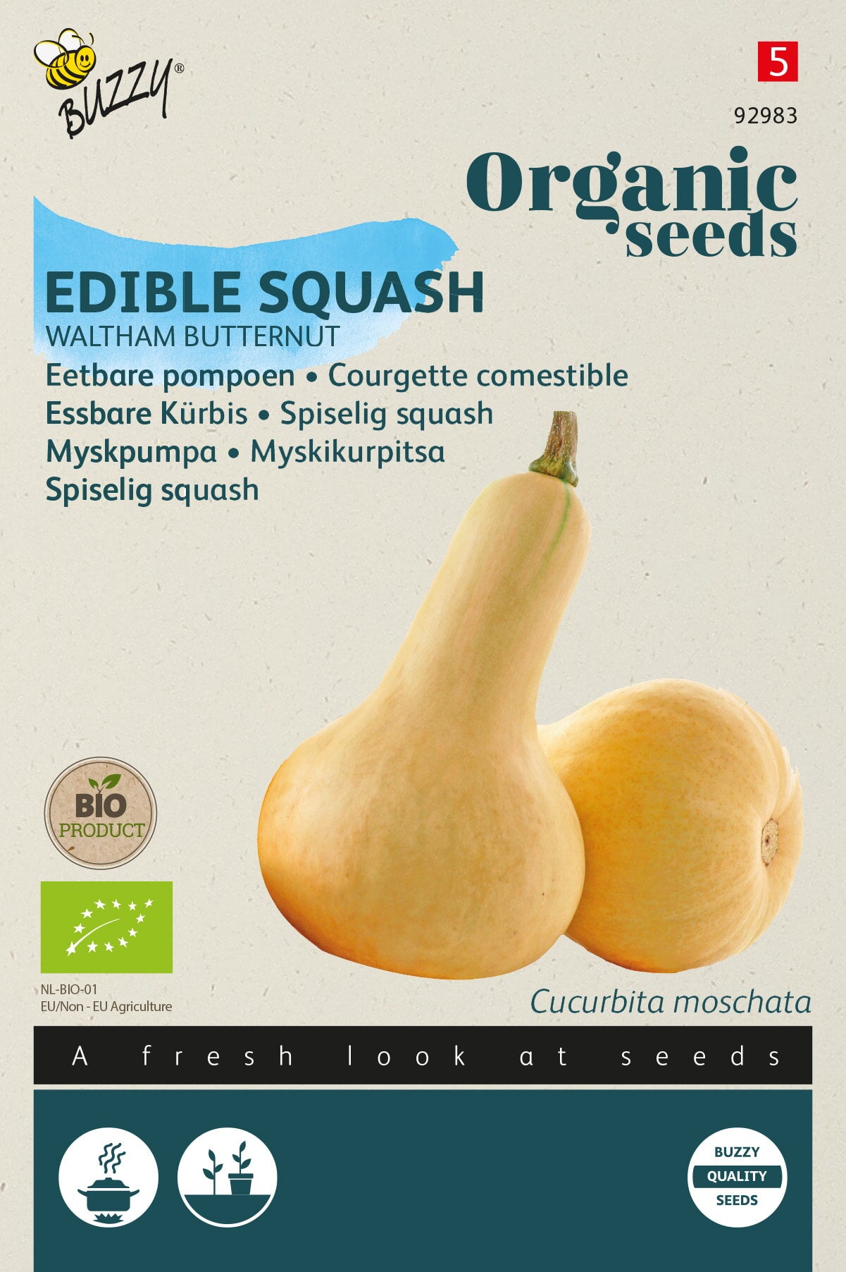 Buzzy Organic Seeds BIO Kürbis Waltham Butternut