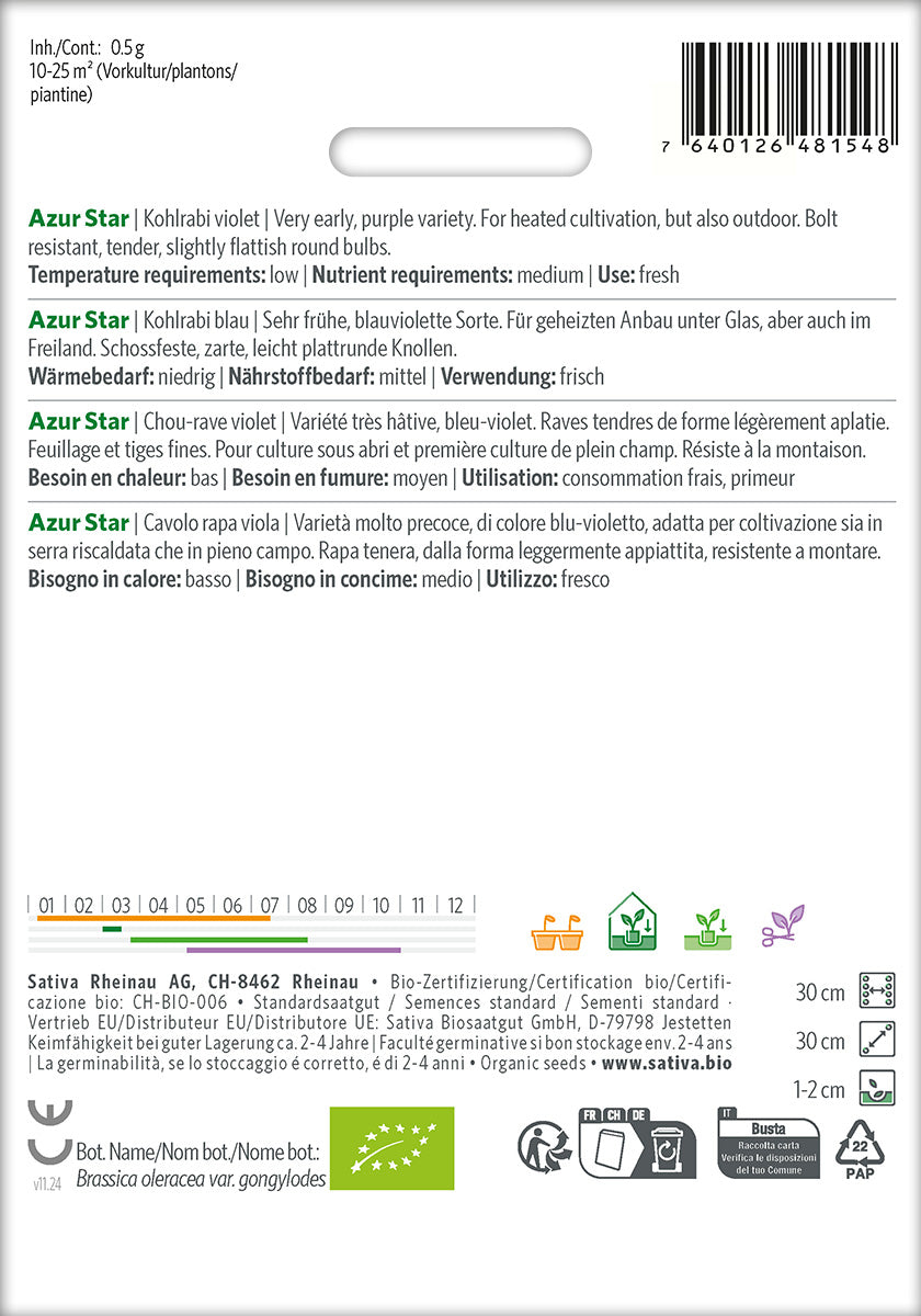 Sativa Kohlrabi blau Azur Star