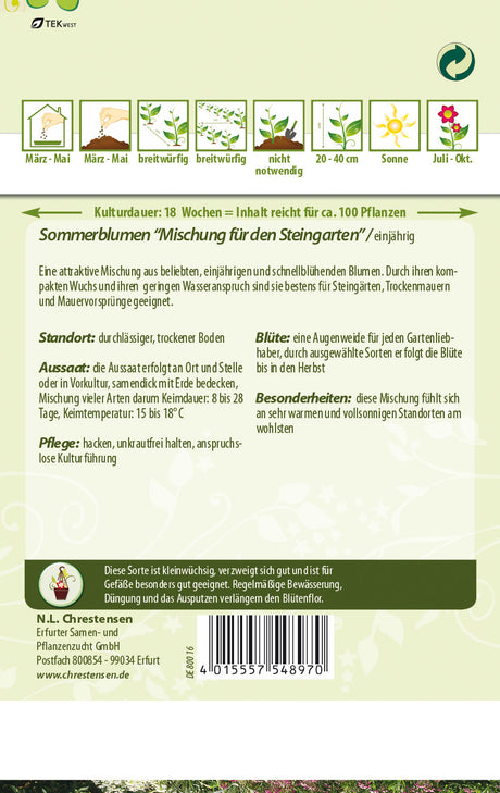 N.L. Chrestensen Sommerblumenmischung für den Steingarten