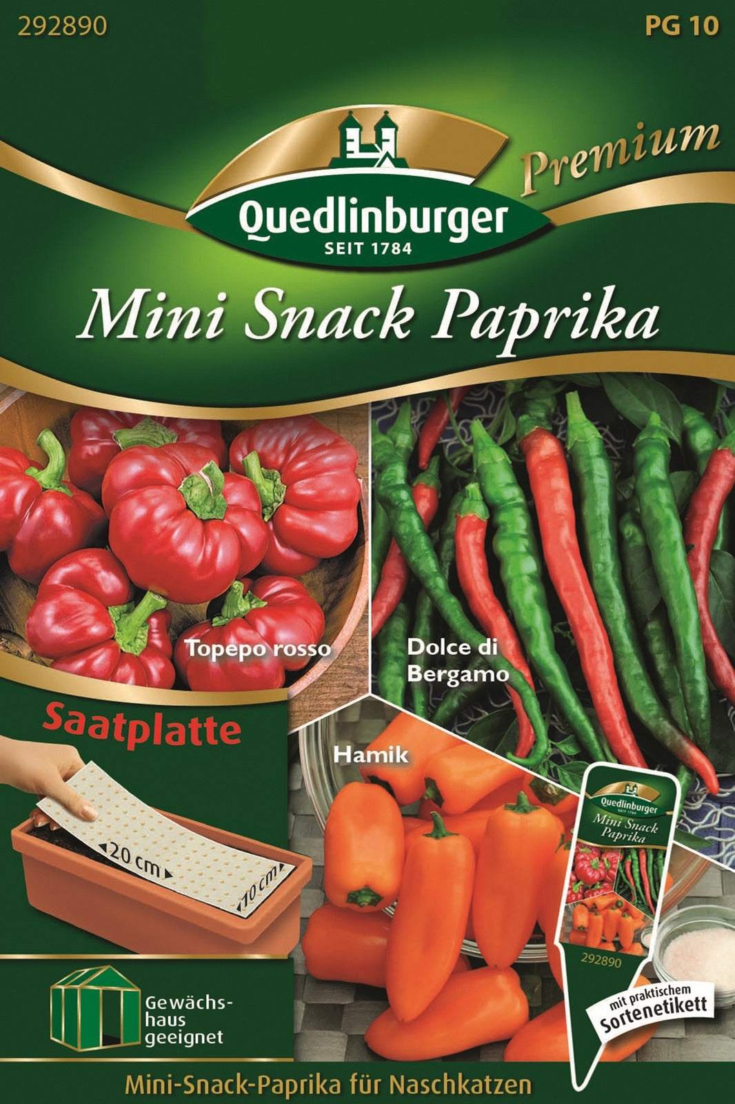 Quedlinburger Mini Snack Paprika  Hamik, Topepo rosso, Dolce di Bergamo Saatplatte