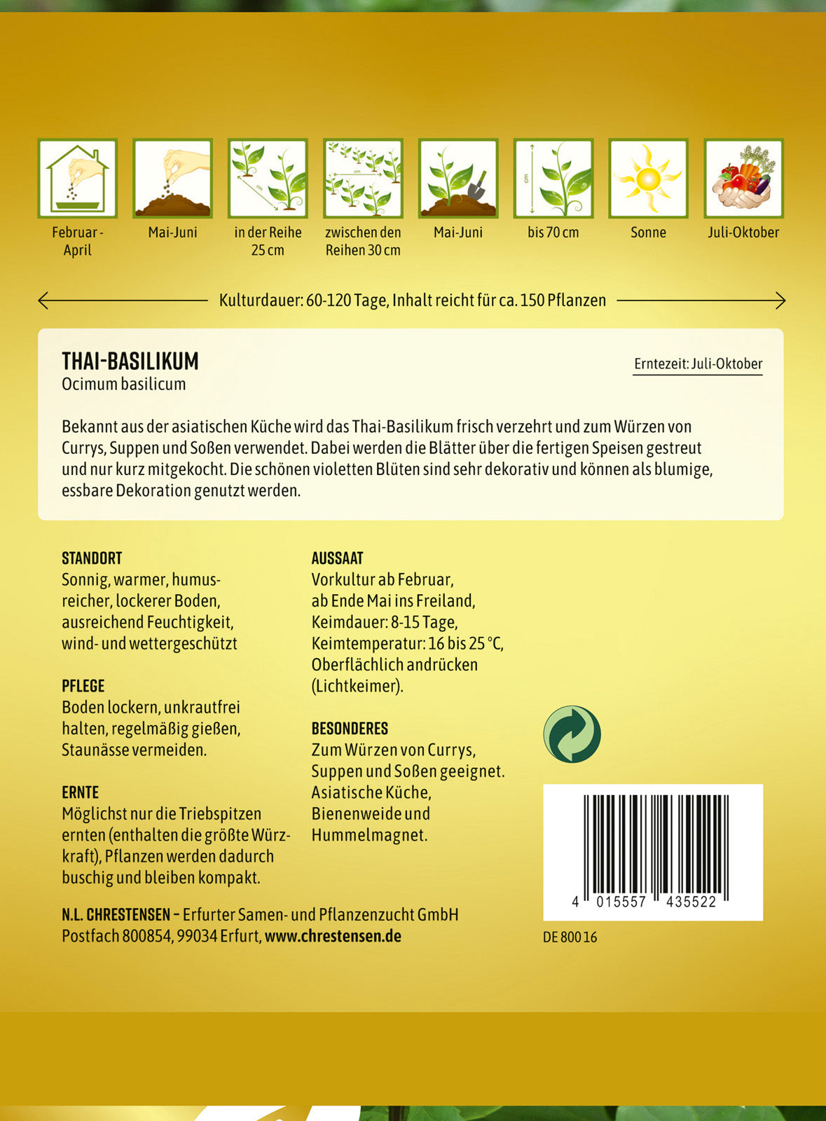 N.L. Chrestensen Thai-Basilikum Asiatische Küche