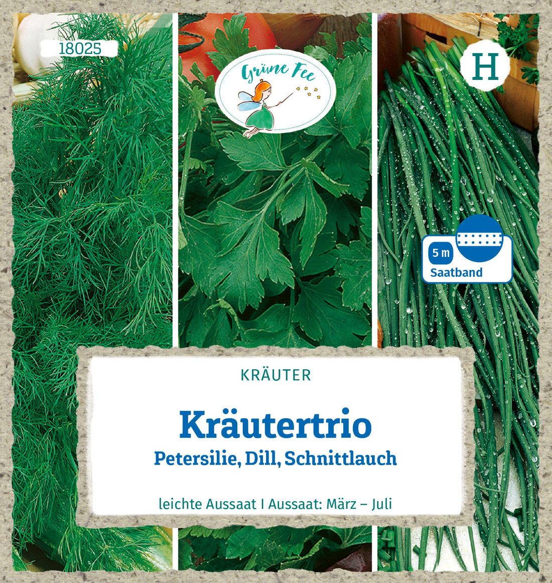 Grüne Fee Kräuter-Mischungen Tetra-Dill, Petersilie Mooskrause 2, Schnittlauch Twiggy