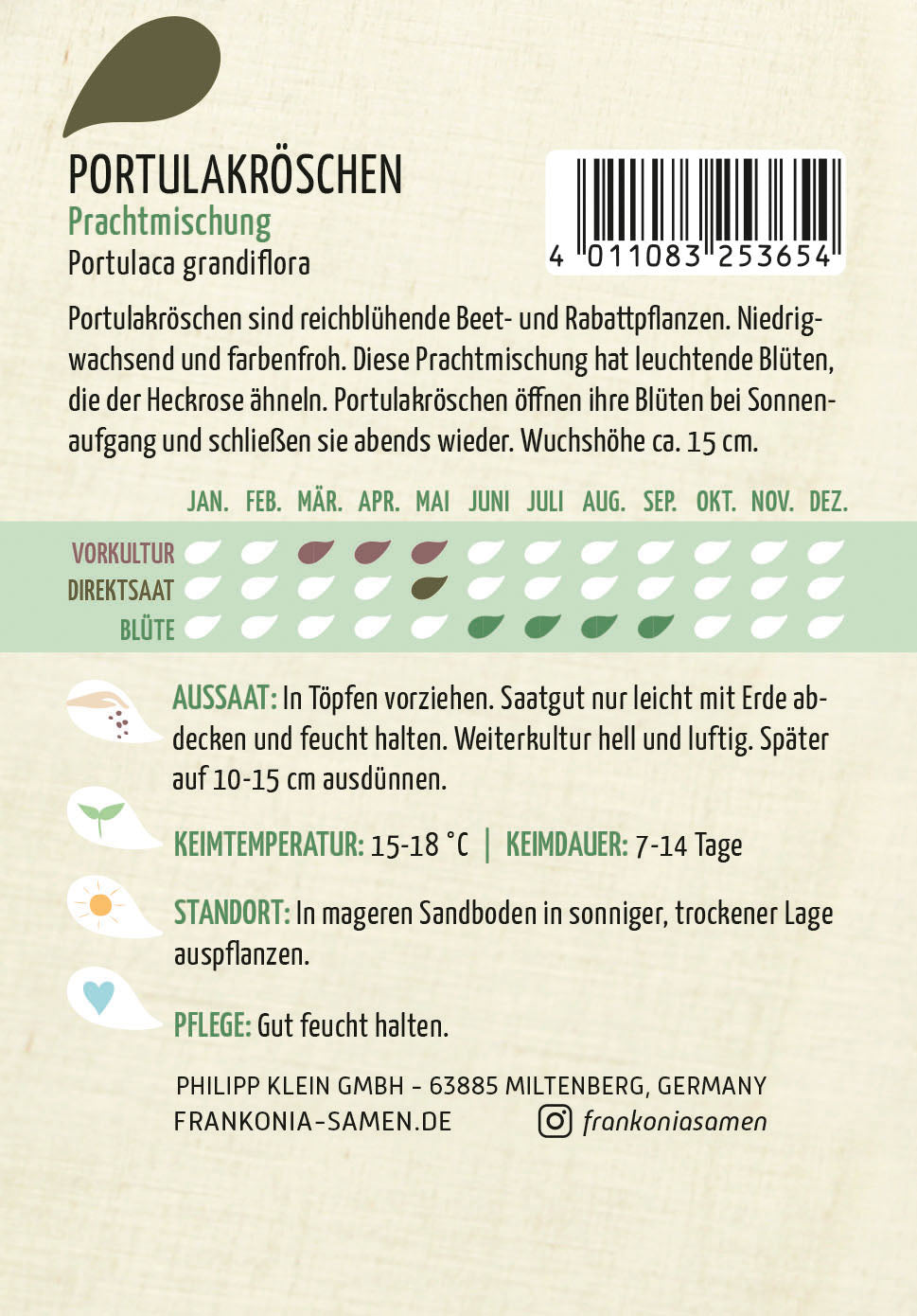 Frankonia Samen Portulak Prachtmischung