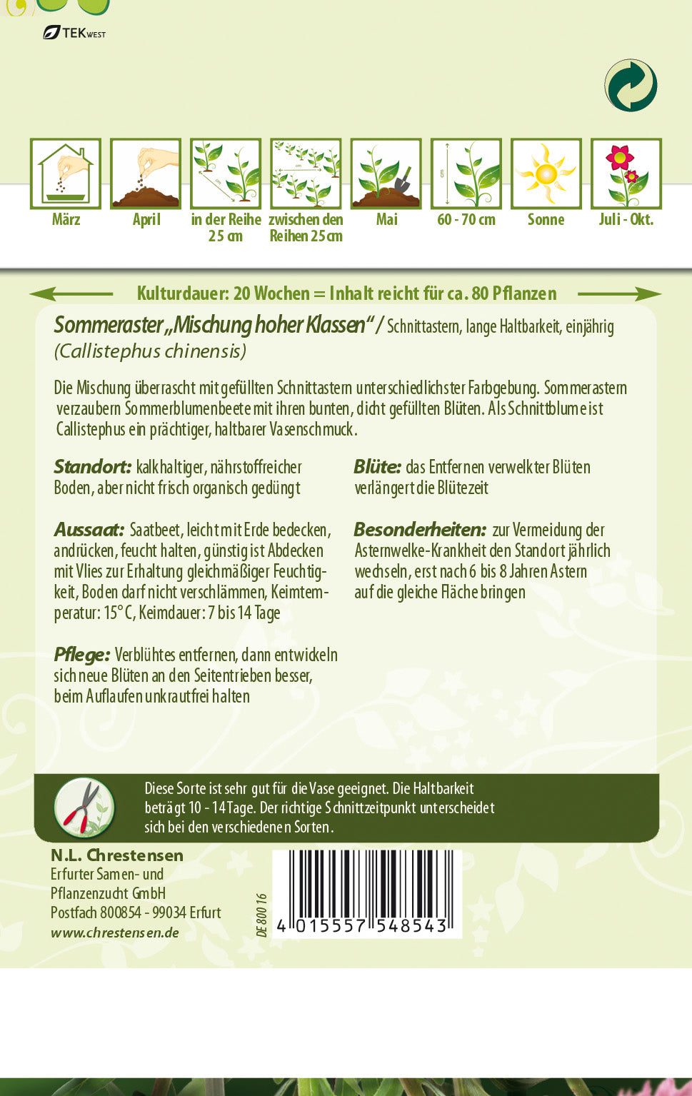 N.L. Chrestensen Sommeraster Mischung hoher Klassen
