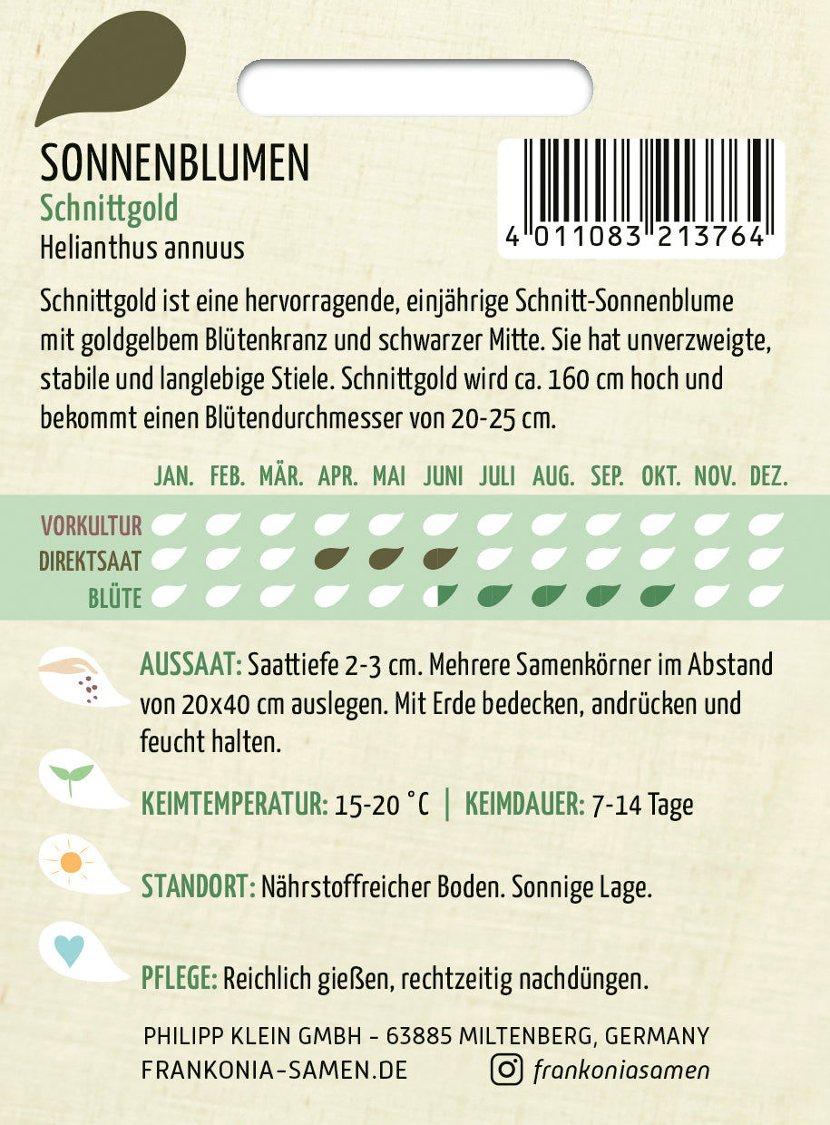 Frankonia Samen Sonnenblumen Schnittgold