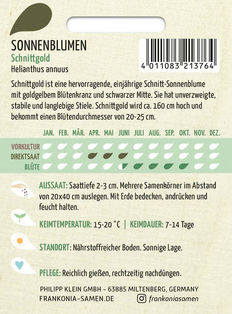 Frankonia Samen Sonnenblumen Schnittgold