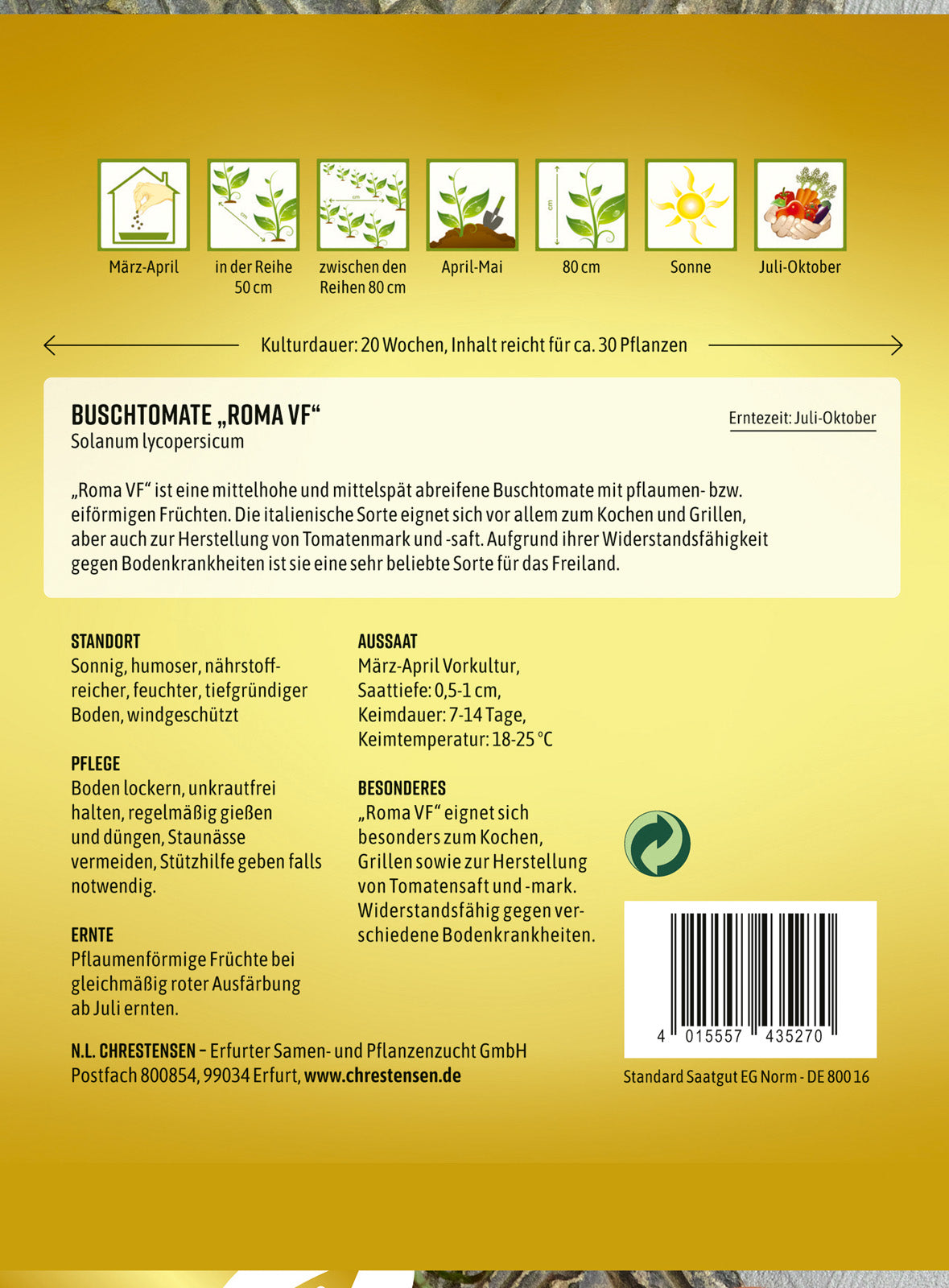 N.L. Chrestensen Buschtomate Roma VF