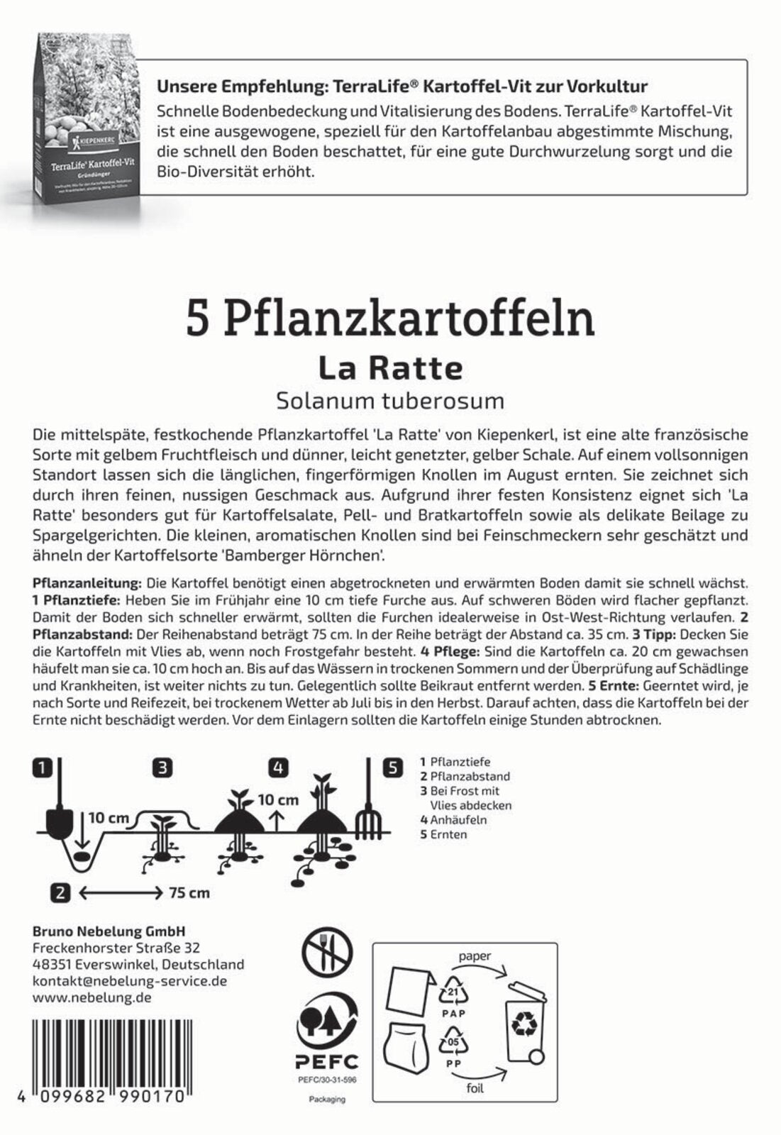 Kiepenkerl Pflanzkartoffel La Ratte 5 Stück