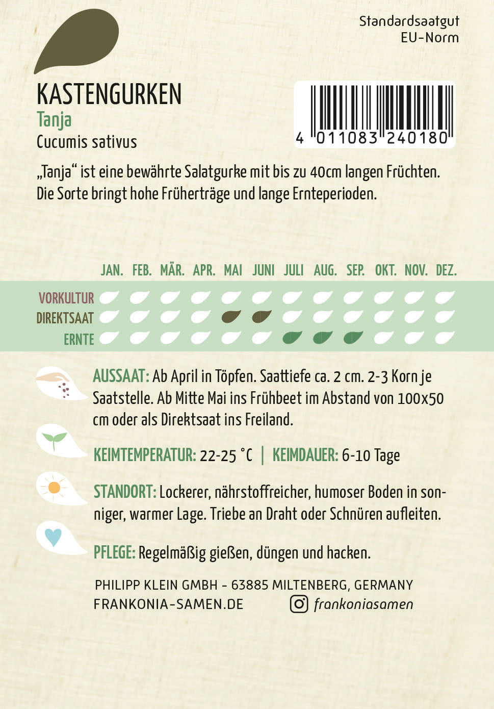 Frankonia Samen Gurke Tanja