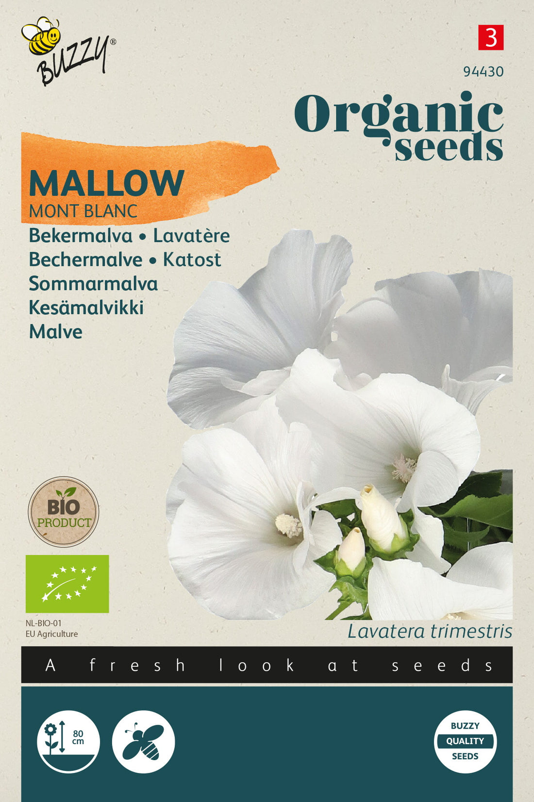 Buzzy Organic Seeds BIO Bechermalvan Mont Blanc