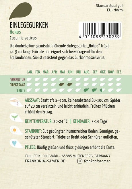 Frankonia Samen Einlegegurken Hokus
