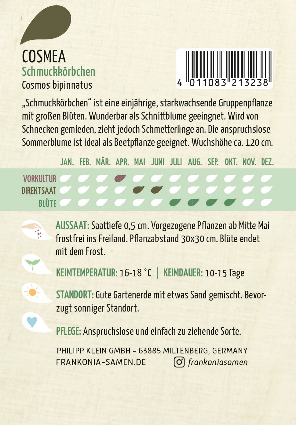 Frankonia Samen Schmuckkörbchen Cosmea