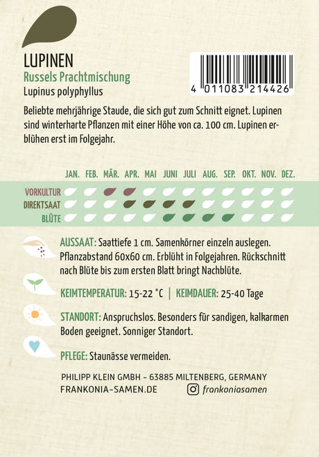 Frankonia Samen Lupinen Russels Prachtmischung