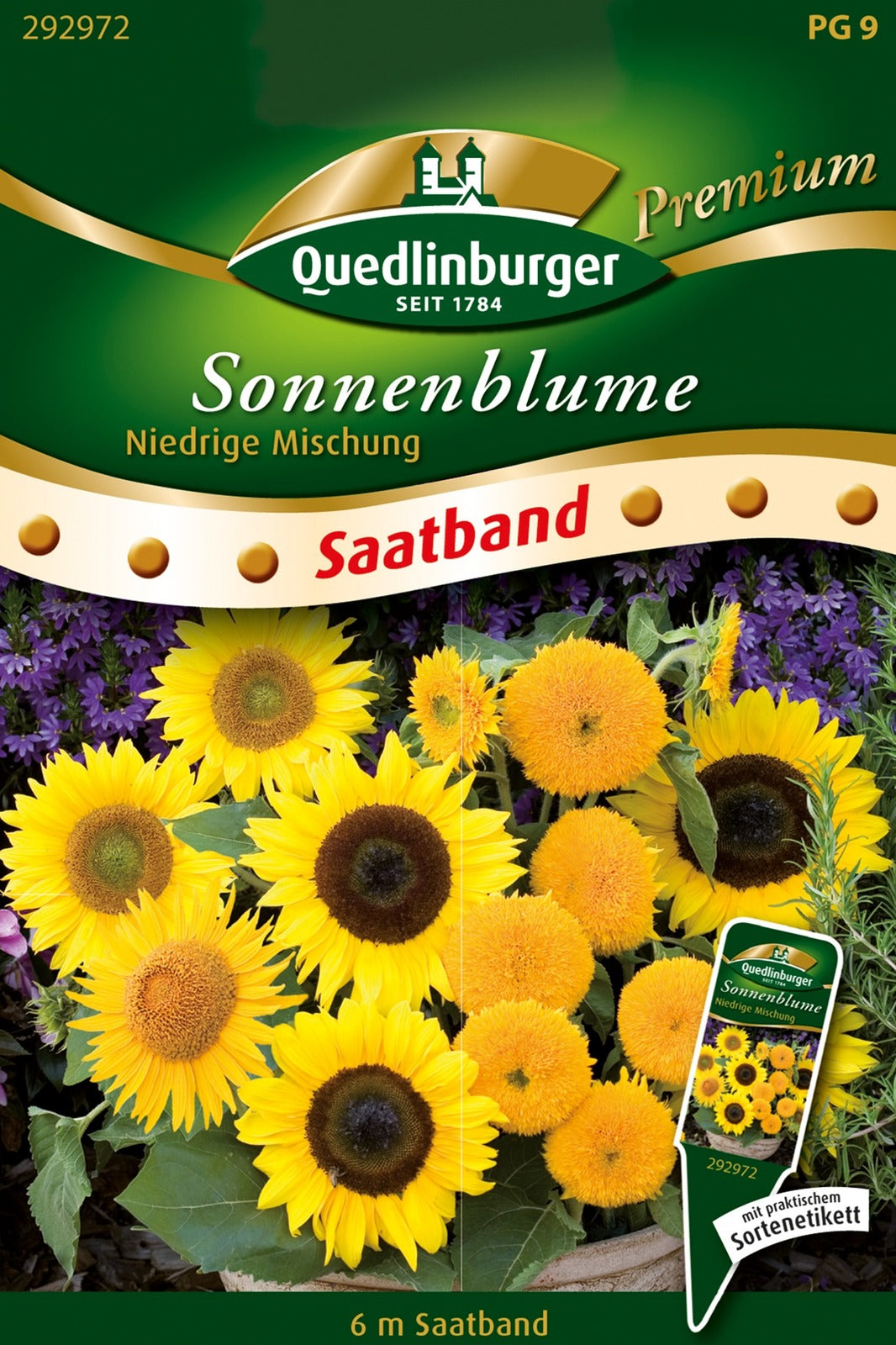 Quedlinburger Sonnenblume niedrige Mischung Saatband