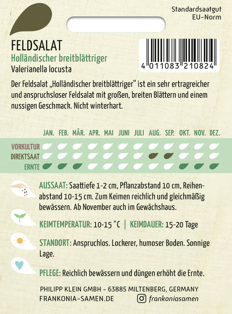 Frankonia Samen Feldsalat Holländischer breitblättriger