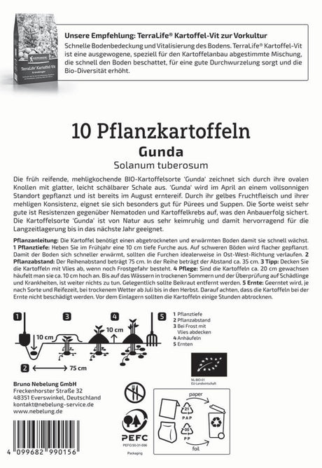 Kiepenkerl BIO Pflanzkartoffel Gunda 10 Stück