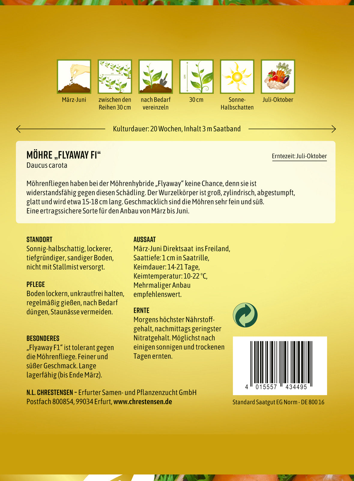 N.L. Chrestensen Möhre Flyaway F1 Saatband