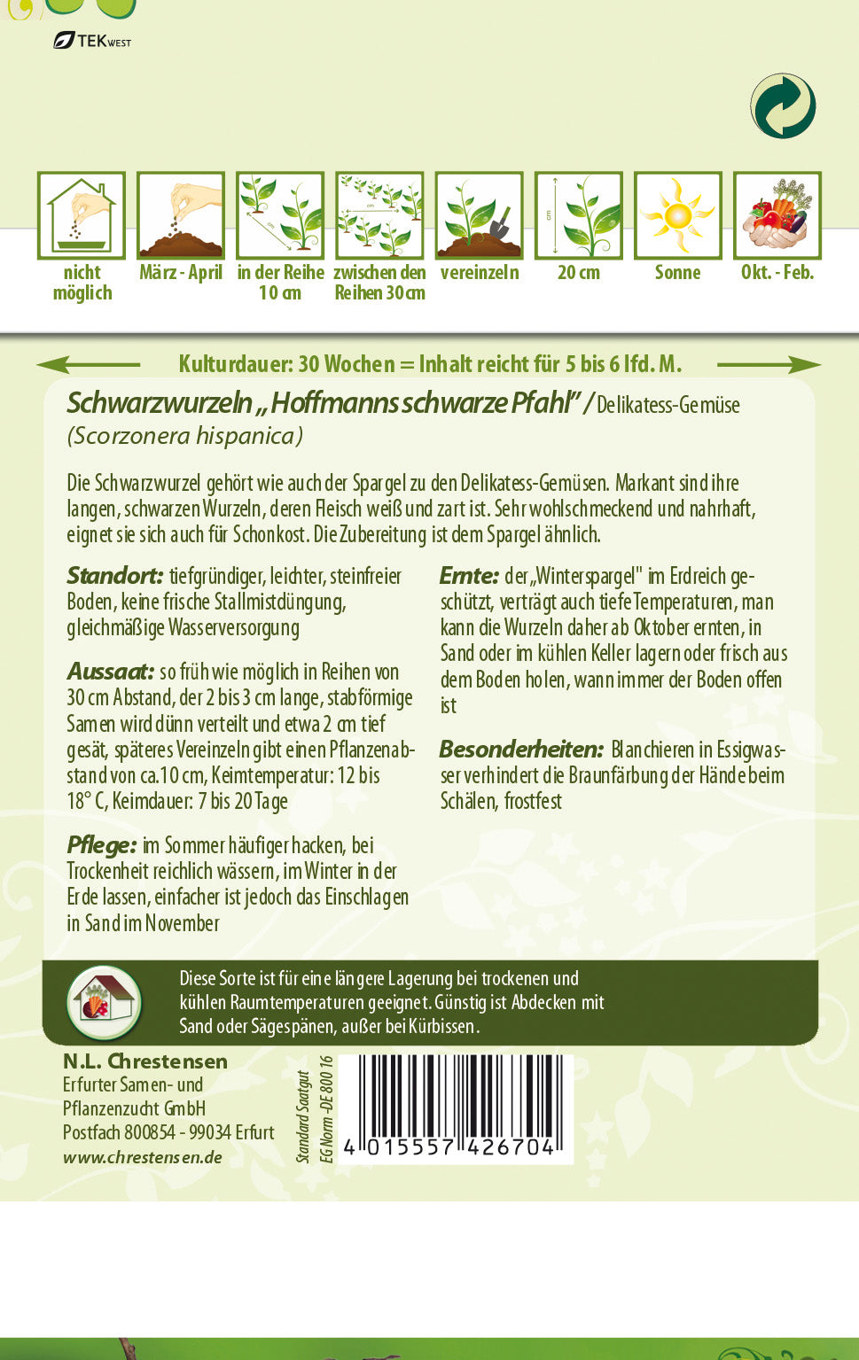 N.L. Chrestensen Schwarzwurzeln Hoffmanns schwarzer Pfahl