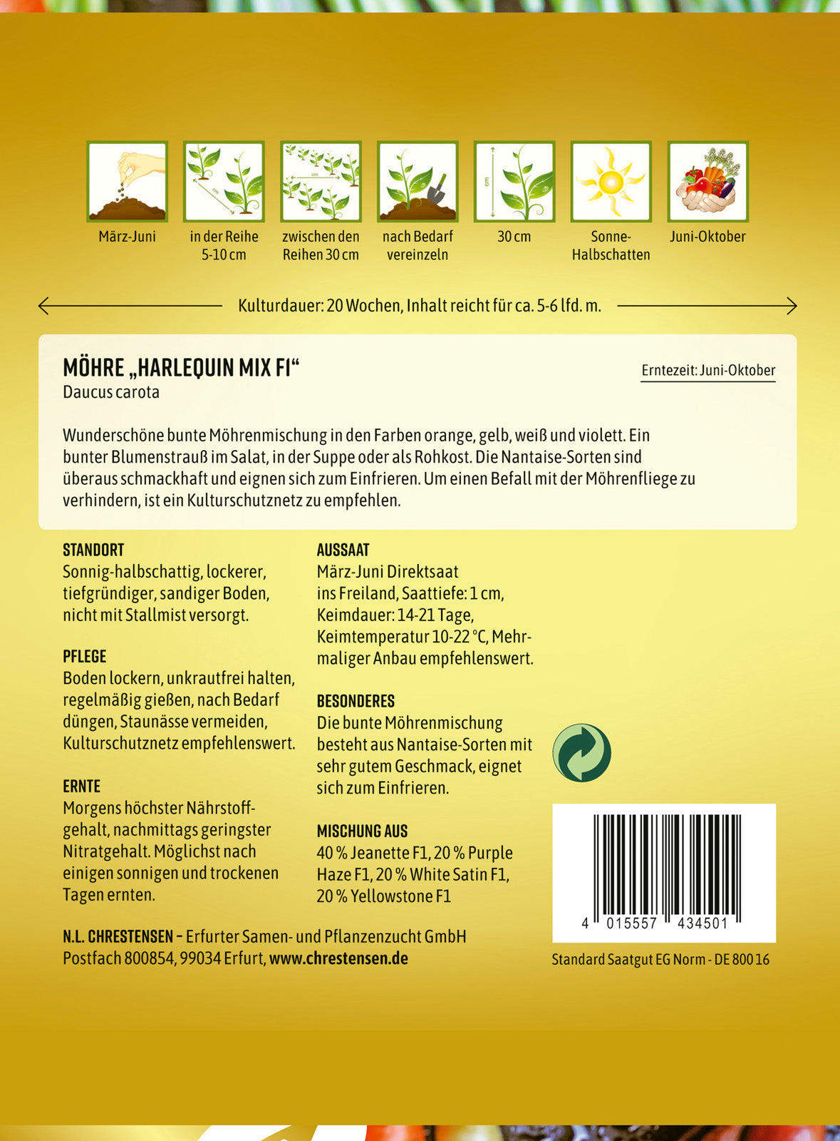 N.L. Chrestensen Bunte Möhren Harlequin Mix F1
