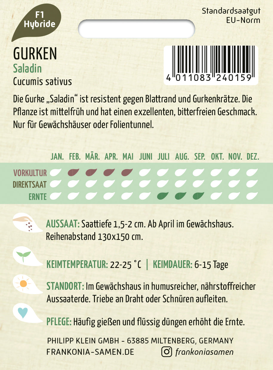 Frankonia Samen Gurke Saladin