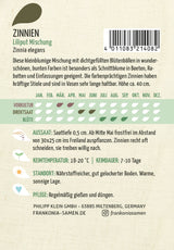 Frankonia Samen Zinnien Liliput Mischung