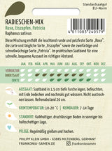 Frankonia Samen Radieschen Raxe, Eiszapfen, Patricia Saatband