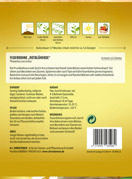 N.L. Chrestensen Feuerbohne Rotblühende