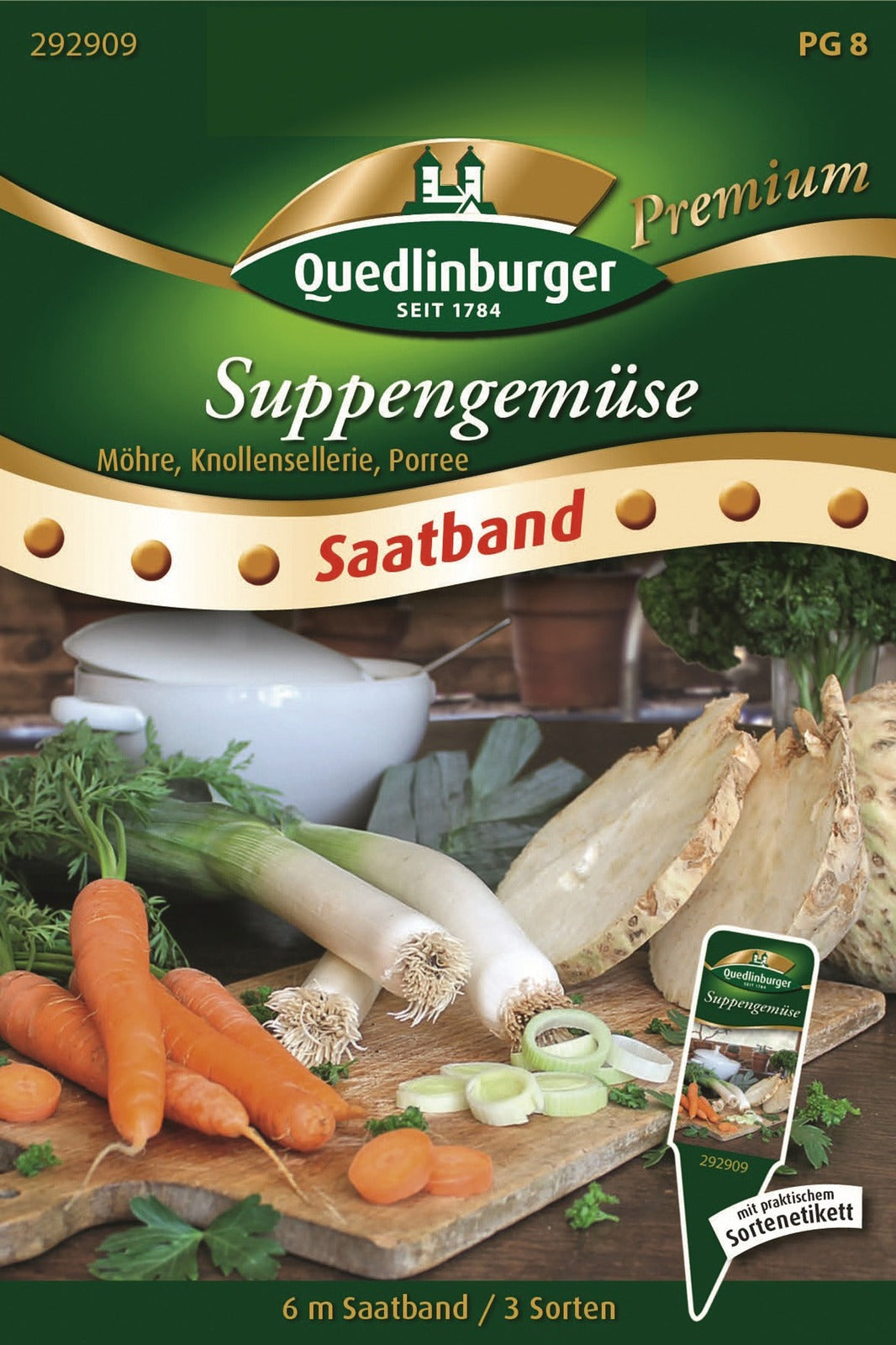 Quedlinburger Suppen Gemüse Rore Riesen 2, Mars, D'ELbeuf Saatband