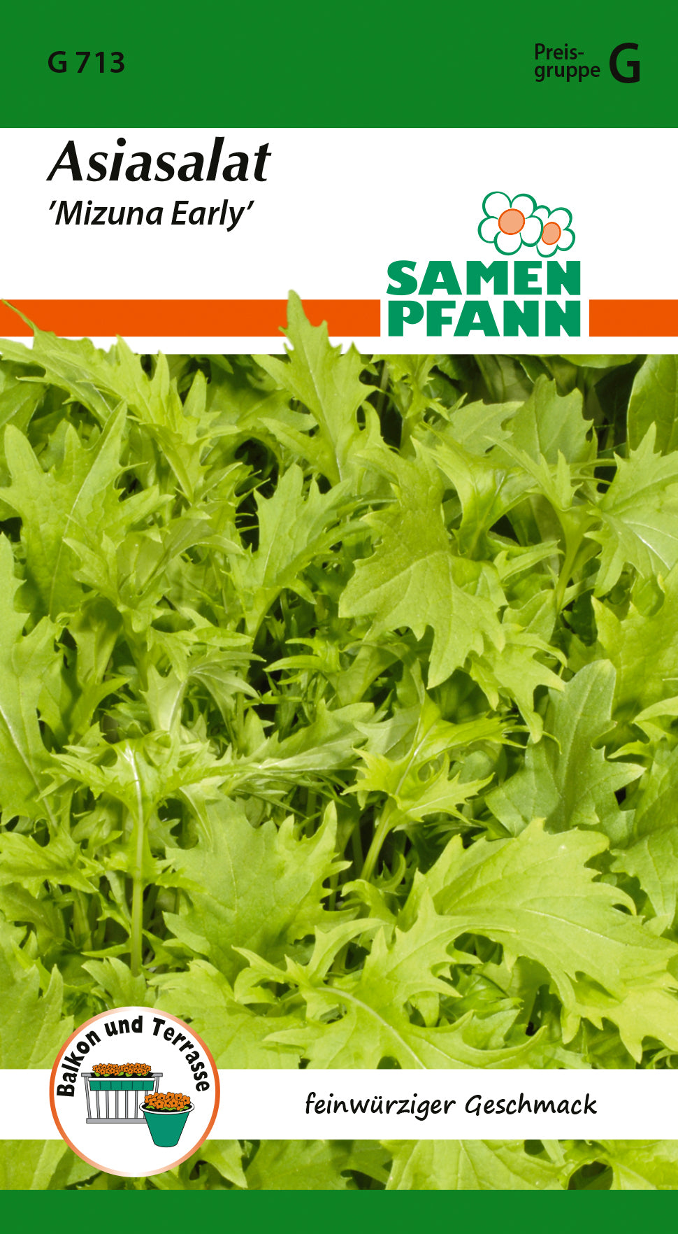Samen Pfann | Asiasalat Mizuna Early | 2 qm | MHD: 01/2027