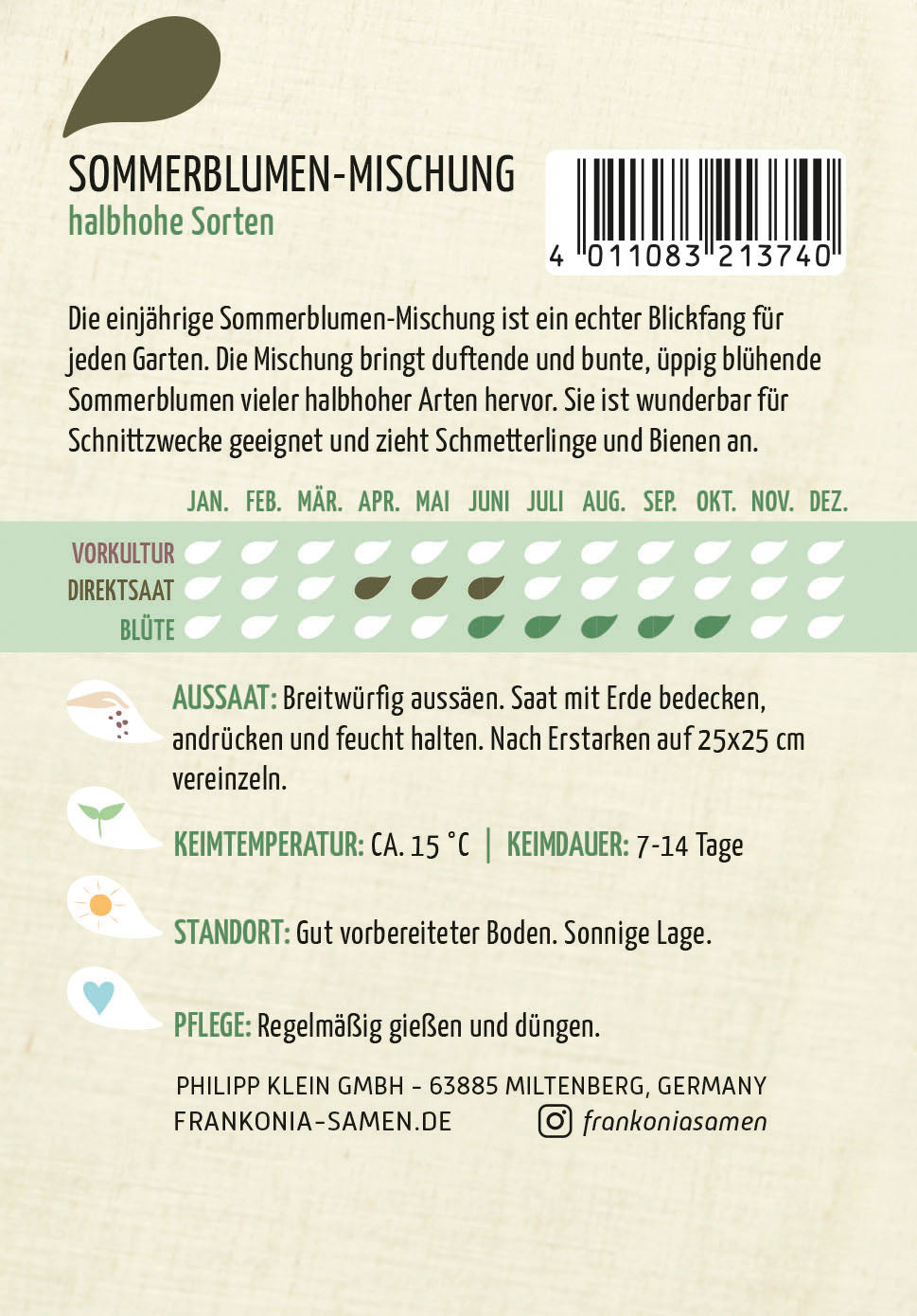 Frankonia Samen Blumensamen-Mischung halbhohe Sommerblumen