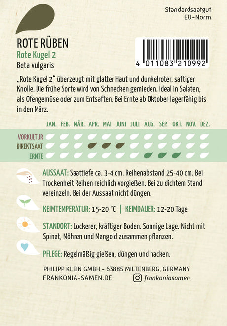 Frankonia Samen Rote-Beete Rote Kugel 2