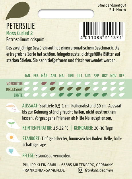 Frankonia Samen Petersilien Moss Curled 2
