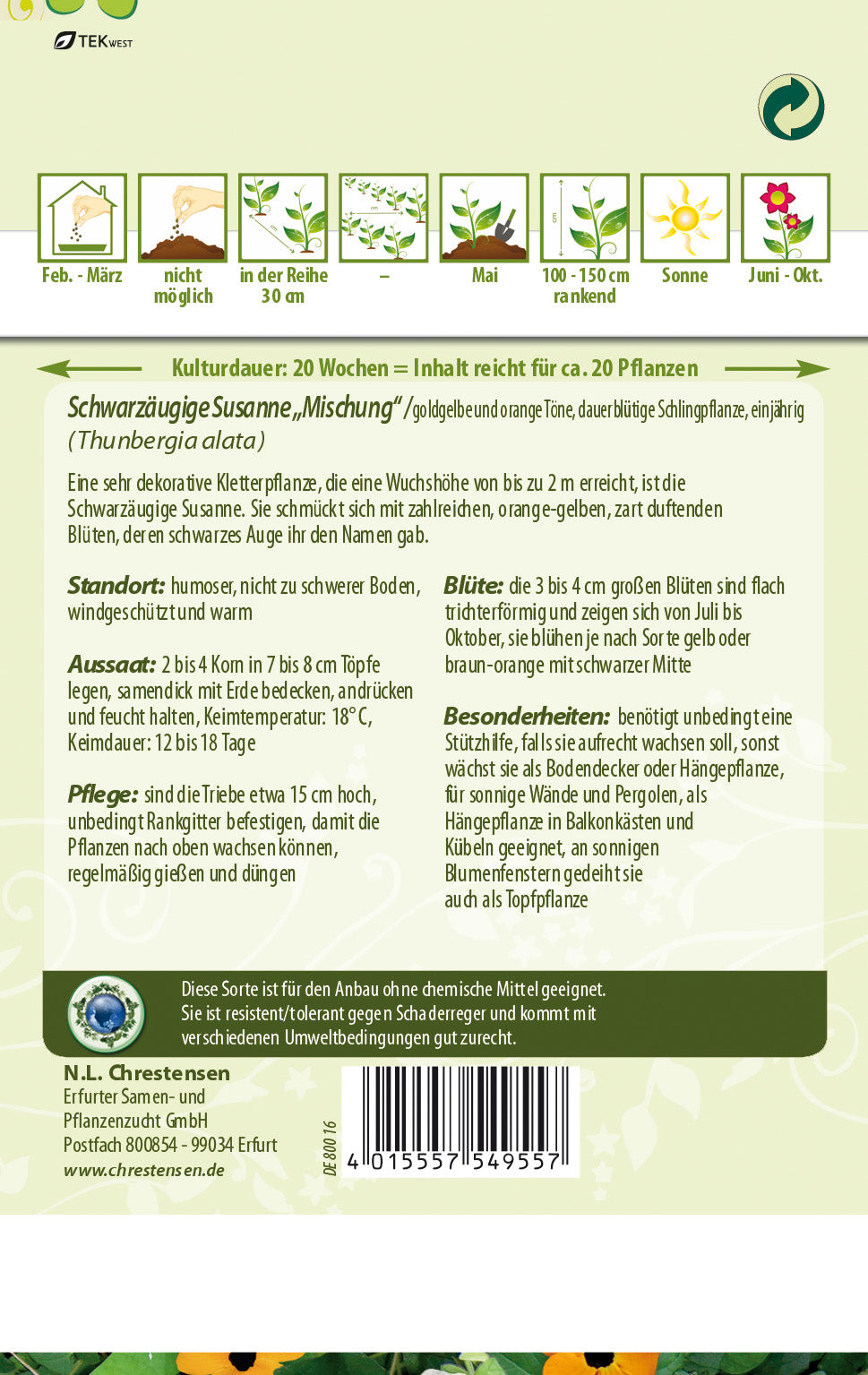 N.L. Chrestensen Schwarzäugige Susanne Mischung