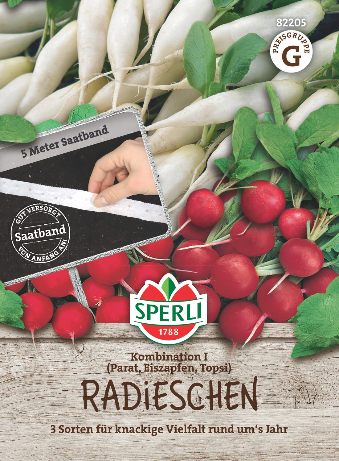 SPERLI Radieschen Kombination I Parat, Eiszapfen, Topsi Saatband
