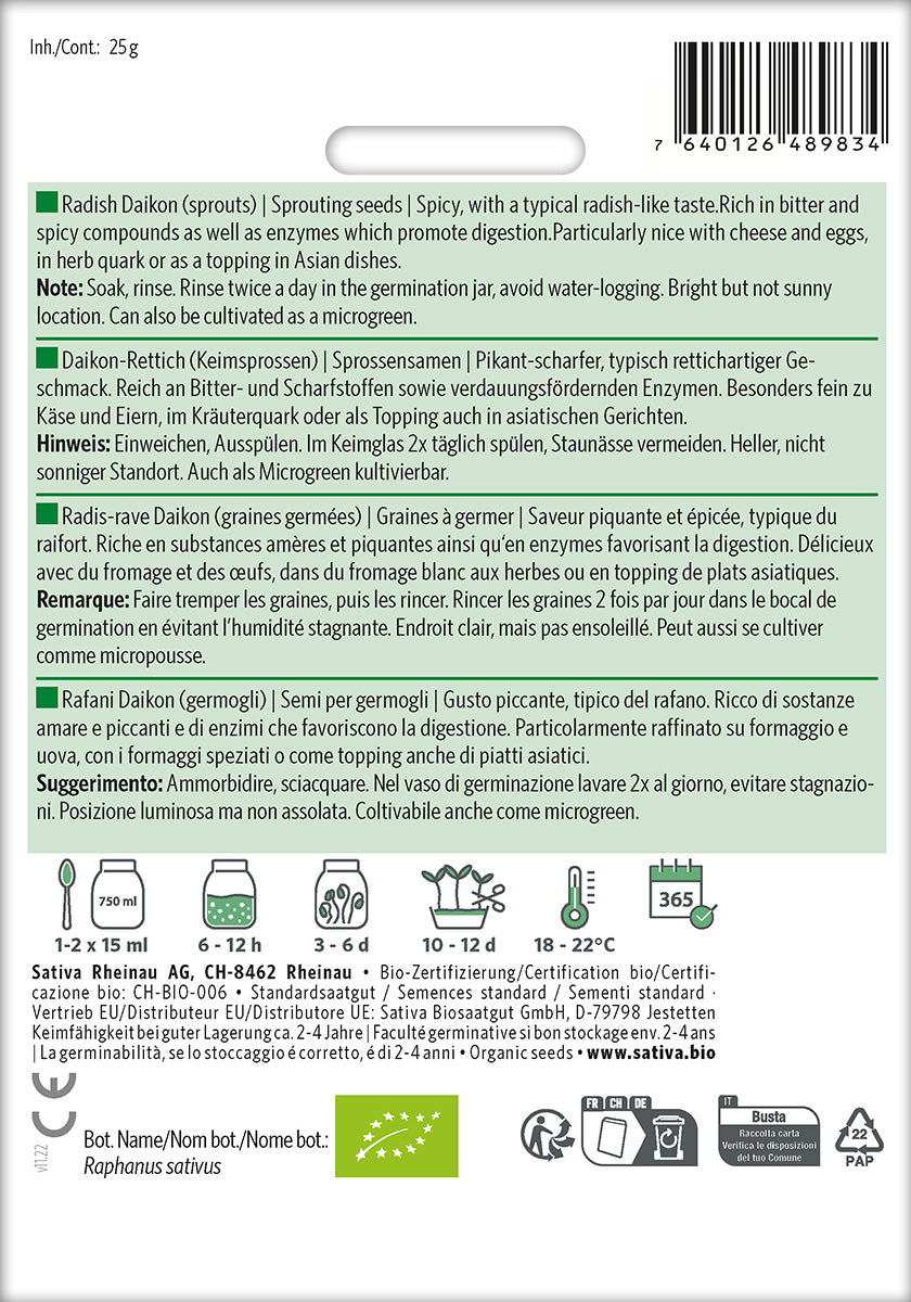 Sativa Keimsprossen Daikon-Rettich