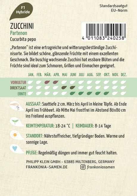 Frankonia Samen Zucchini Partenon